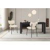 Chaise Antura Beige Ote Lisa – tissu & métal, 77×46×53 cm