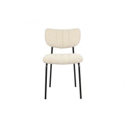 Chaise Antura Beige Ote Lisa – tissu & métal, 77×46×53 cm