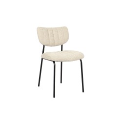 Chaise Antura Beige Ote Lisa – tissu & métal, 77×46×53 cm