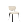 Chaise Antura Beige Ote Lisa – tissu & métal, 77×46×53 cm