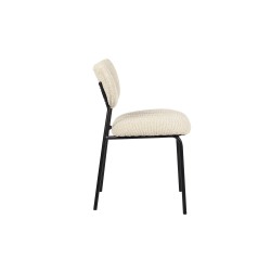 Chaise Antura Beige Ote Lisa – tissu & métal, 77×46×53 cm