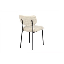 Chaise Antura Beige Ote Lisa – tissu & métal, 77×46×53 cm