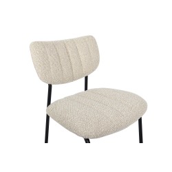 Chaise Antura Beige Ote Lisa – tissu & métal, 77×46×53 cm