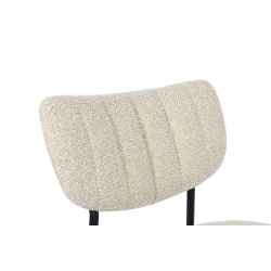 Chaise Antura Beige Ote Lisa – tissu & métal, 77×46×53 cm