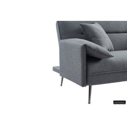 canapé-lit, Sivas, beige, gris, canapé convertible, mousse froide, bois d’eucalyptus, canapé gain de place, couchage d’appoint