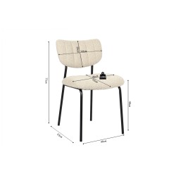 Chaise Antura Beige Ote Lisa – tissu & métal, 77×46×53 cm