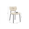 Chaise Antura Beige Ote Lisa – tissu & métal, 77×46×53 cm