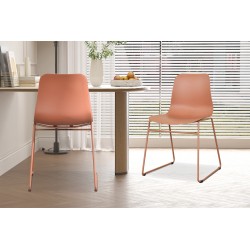 Chaise "Marie" PP Terracotta – 81×52×44 cm, légère & empilable