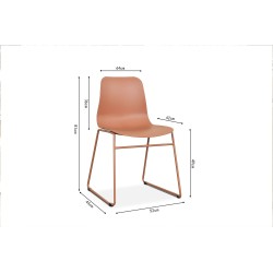 Chaise "Marie" PP Terracotta – 81×52×44 cm, légère & empilable