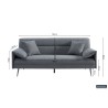 canapé-lit, Sivas, beige, gris, canapé convertible, mousse froide, bois d’eucalyptus, canapé gain de place, couchage d’appoint