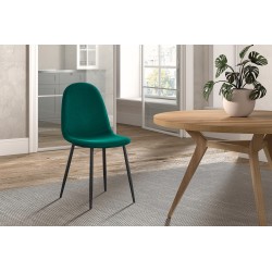 Chaise Boy Velours Vert – H 87 × L 49 × P 54 cm, confort & design