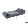 canapé-lit, Sivas, beige, gris, canapé convertible, mousse froide, bois d’eucalyptus, canapé gain de place, couchage d’appoint