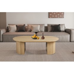 Table basse Lagos 120 cm ovale décor Chêne Naturel – MDF 25 mm