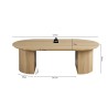 Table basse Lagos 120 cm ovale décor Chêne Naturel – MDF 25 mm