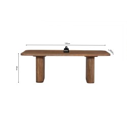 Table basse Jean Bois de manguier brun clair 120×60×40 cm – massif & robuste