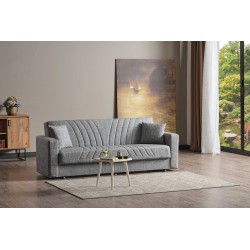 Canapé-lit Manisa – Tissu Gris clair (2,5 places)