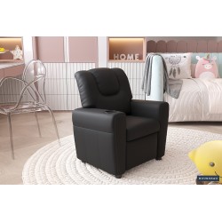 Canapé-fauteuil relax enfant « Renée » PU – Dispo en Noir, Gris ou Rose