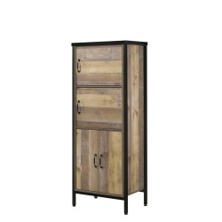 Commode MTL‑29 imitation chêne – 4 portes – Design moderne et pratique