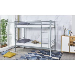 Lit superposé AS110 90×200 cm métal gris – modulable et pratique