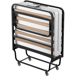 Lit pliant KJB-3801 avec matelas et roulettes – 190×78 cm