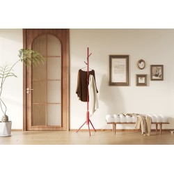 Porte-manteaux Kassie Rouge – Métal Ø 48 cm H 174 cm, design moderne