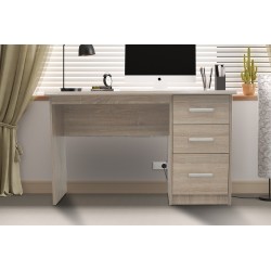 Bureau Mateo 3 tiroirs décor Sonoma – MDF 121×60 cm, esthétique et fonctionnel