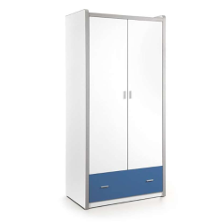 Armoire Bonny bleu 2 portes – Penderie et étagères intégrées | Vipack