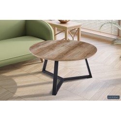 Table basse Paso 1 Chêne Vieilli 80×80 cm – MDF décor rustique, solide & stylée