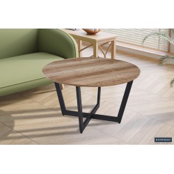 Table basse Paso 3 Chêne Vieilli 80 × 80 × 45 cm – MDF décor effet sable