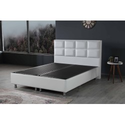 Lit 140×200 cm – Blanc ou Noir – Sommier inclus, matelas en option | Lit design contemporain