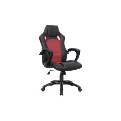 Chaise de bureau HT-765 – Simili-cuir Noir & Rouge, gaming style