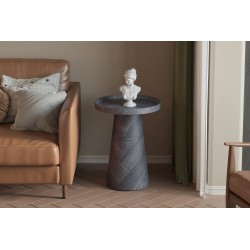 Table basse "Manus" 45 cm – décor Gris Foncé avec plateau à rebord