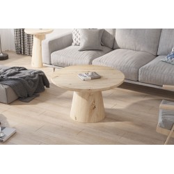 Table basse "Lukas" 80 cm – décor Chêne Vieilli MDF, bord relevé, H 45 cm