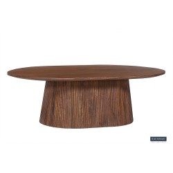 Table basse Miguel 120 cm ovale bois de manguier clair – robuste & design