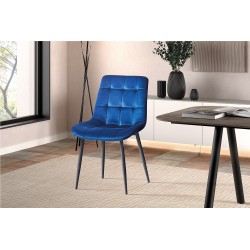 Chaise Juta Velours Bleu – 82×50×59 cm, confort & style