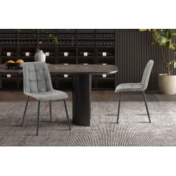 Chaise Furas Vintage PU Gris – 75×47×53,5 cm, élégante & confortable