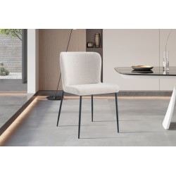 Chaise Lisa Tissu Fabb Raven Beige – 85×50×62 cm, chic & confortable