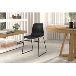 Chaise Marie PP Noire – 81×52×44 cm, légère & durable, lot de 2