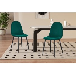 Chaise Boy Velours Vert – H 87 × L 49 × P 54 cm, confort & design